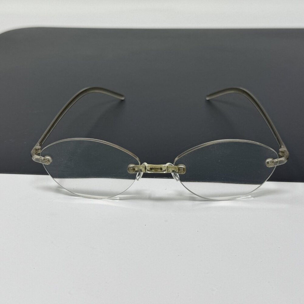Swiss Made SFC Grey Clear Rimless Lightweight Eyeglasses Frame
